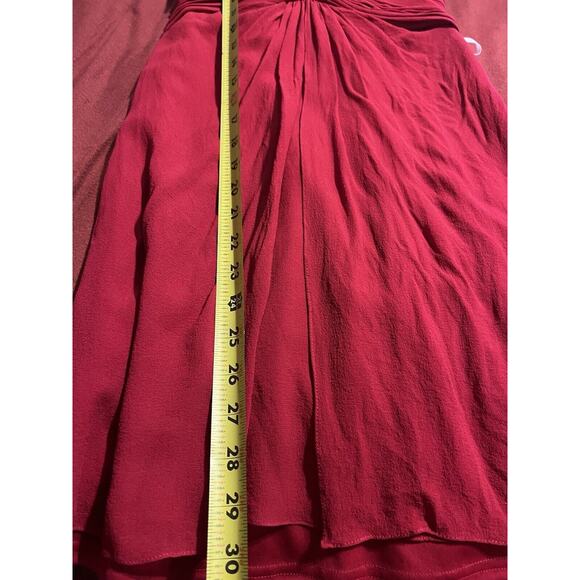 Tadashi pleated silk fitted Cocktail Dress 6 Red Party Prom Vintage - Picture 11 of 12